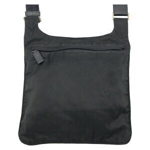Prada messenger logo shoulder triangular black Tessuto nylon bag plate